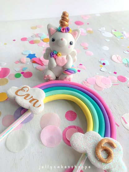 Rainbow Kittycorn Cake Decorations