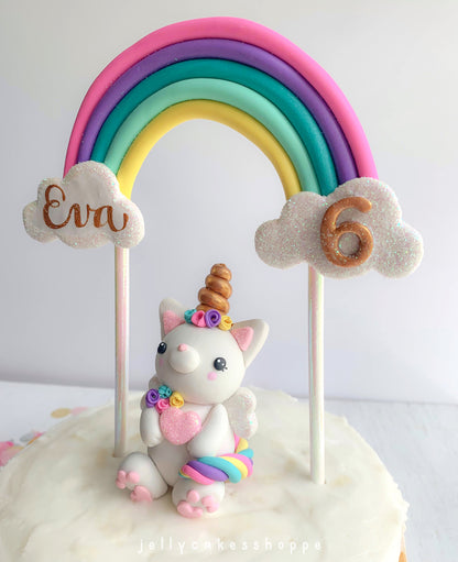 Rainbow Kittycorn Cake Decorations