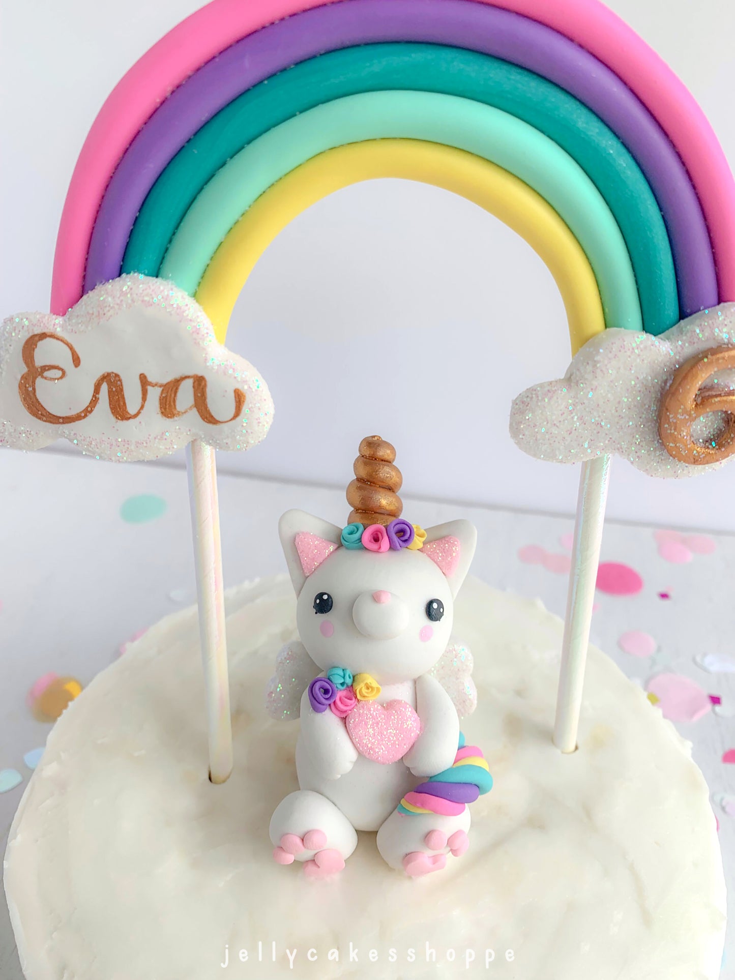 Rainbow Kittycorn Cake Decorations