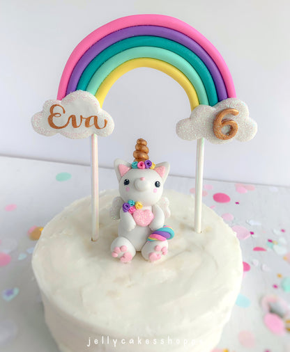 Rainbow Kittycorn Cake Decorations