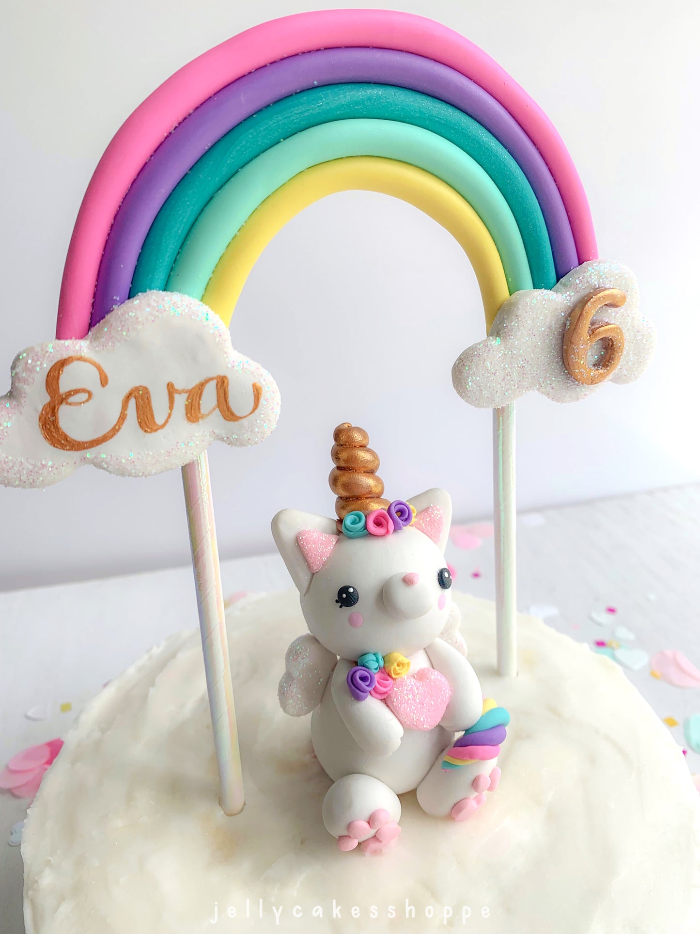 Rainbow Kittycorn Cake Decorations