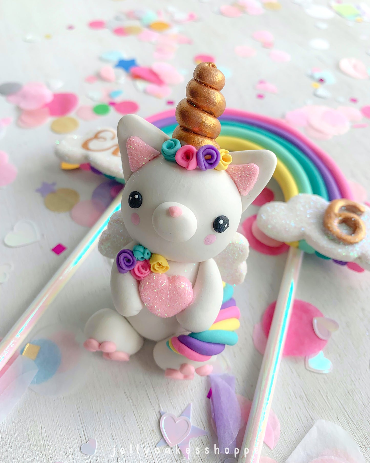 Rainbow Kittycorn Cake Decorations