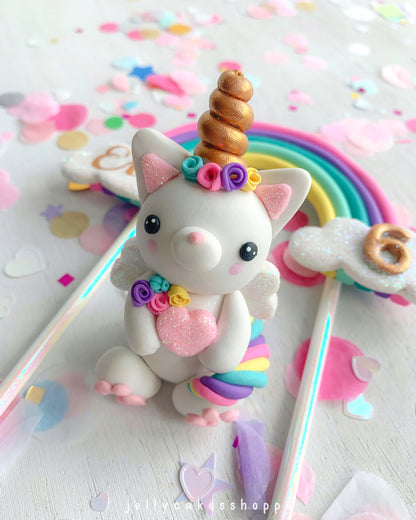 Rainbow Kittycorn Cake Decorations
