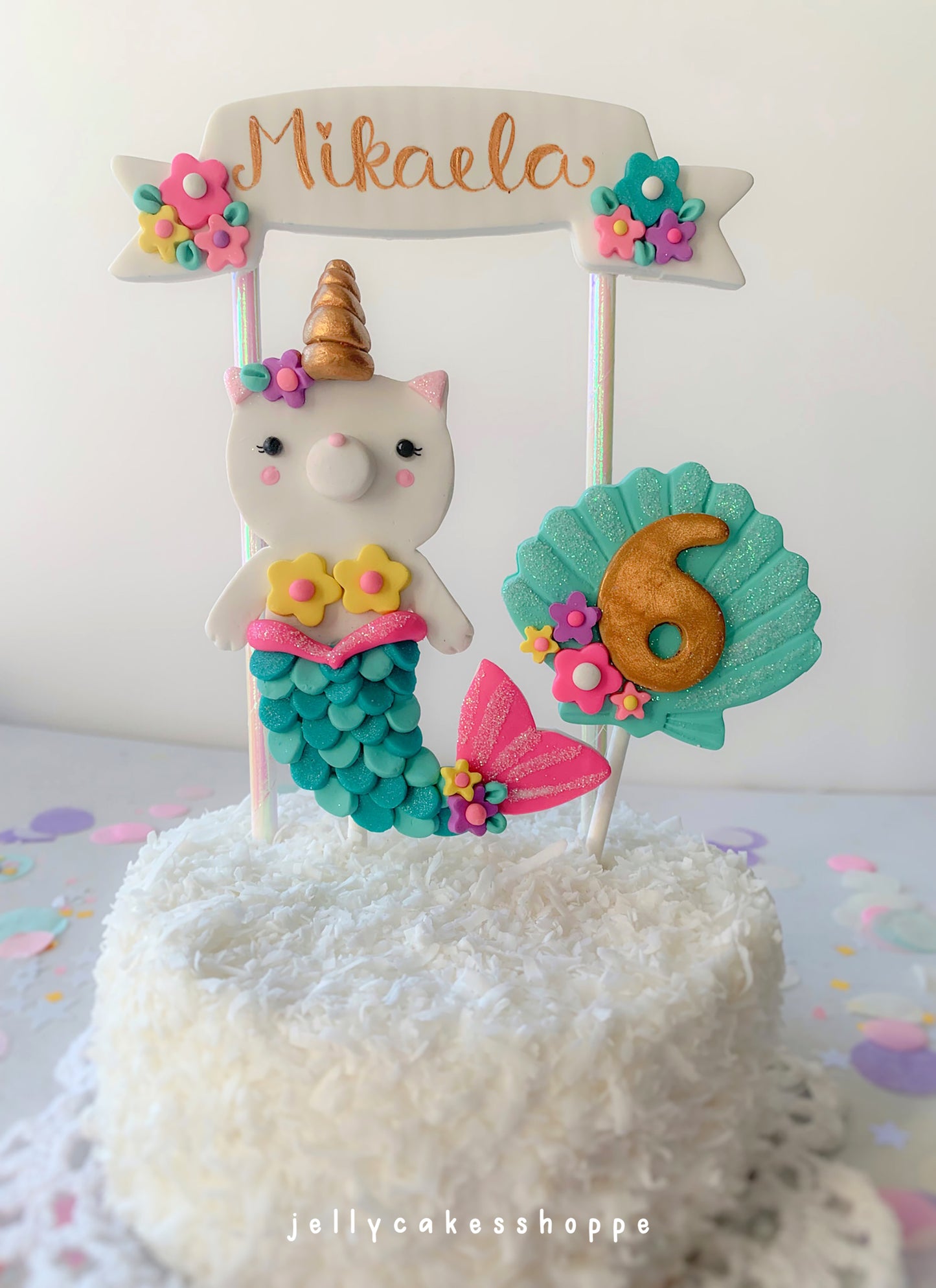 Mermaid Kittycorn Cake Topper, Merkitty Birthday
