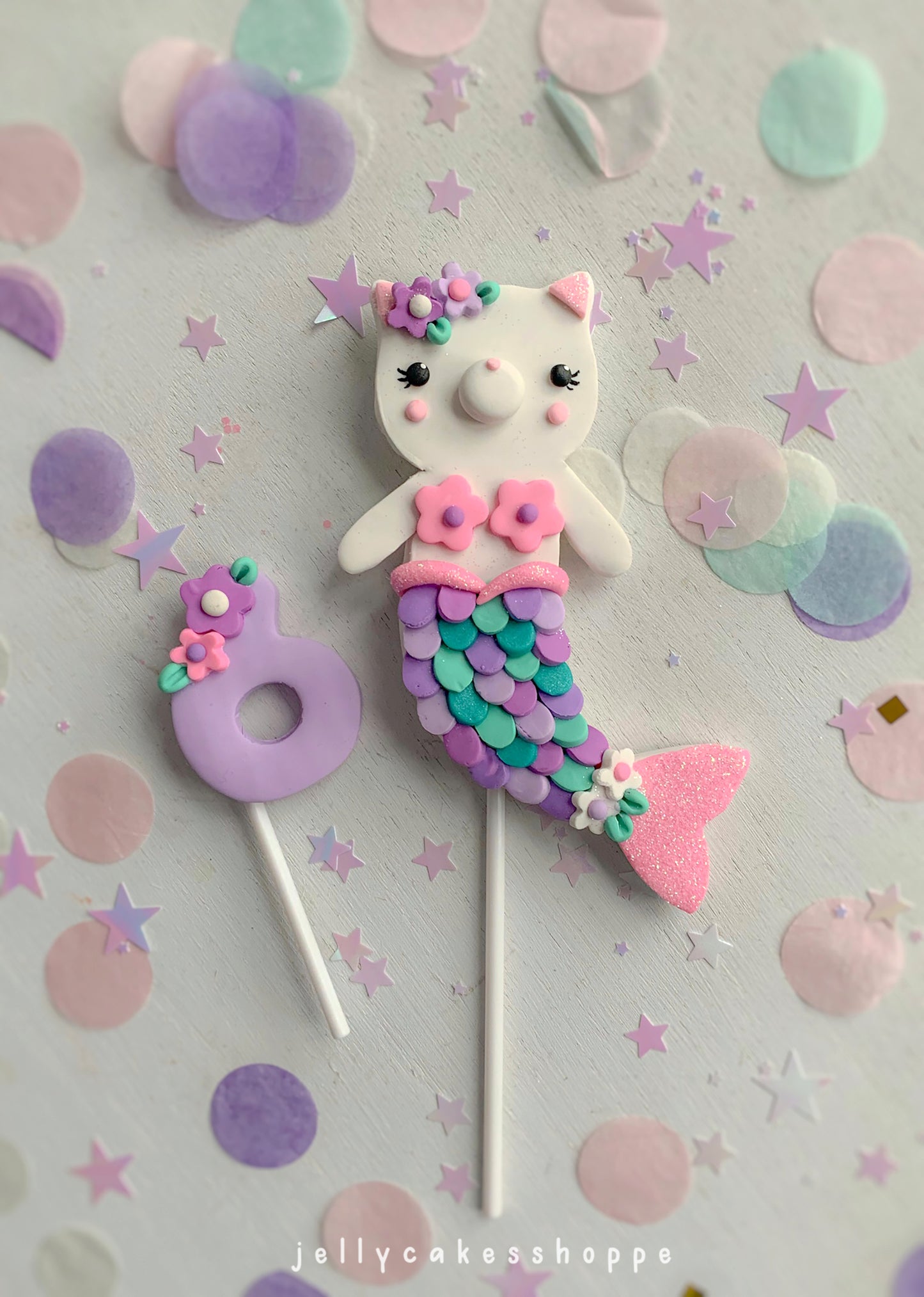 Mermaid Kitty Cake Topper