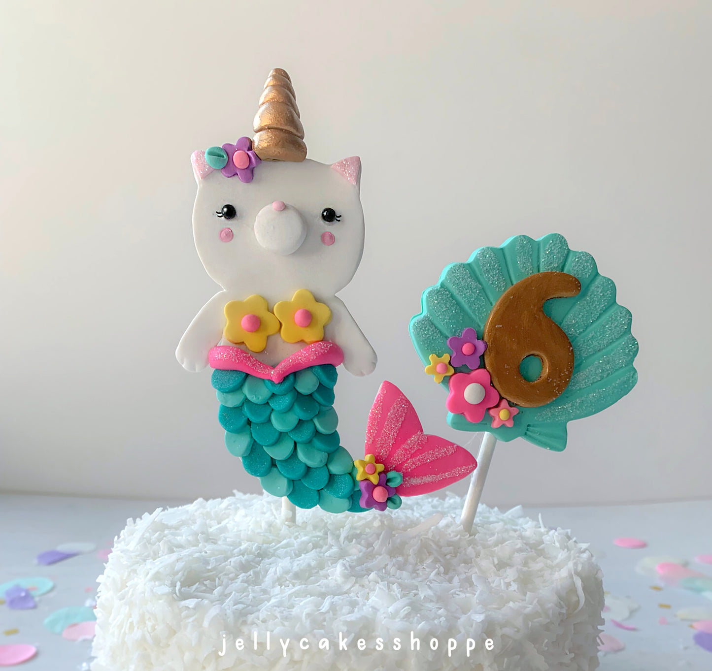 Mermaid Kittycorn Cake Topper, Merkitty Birthday