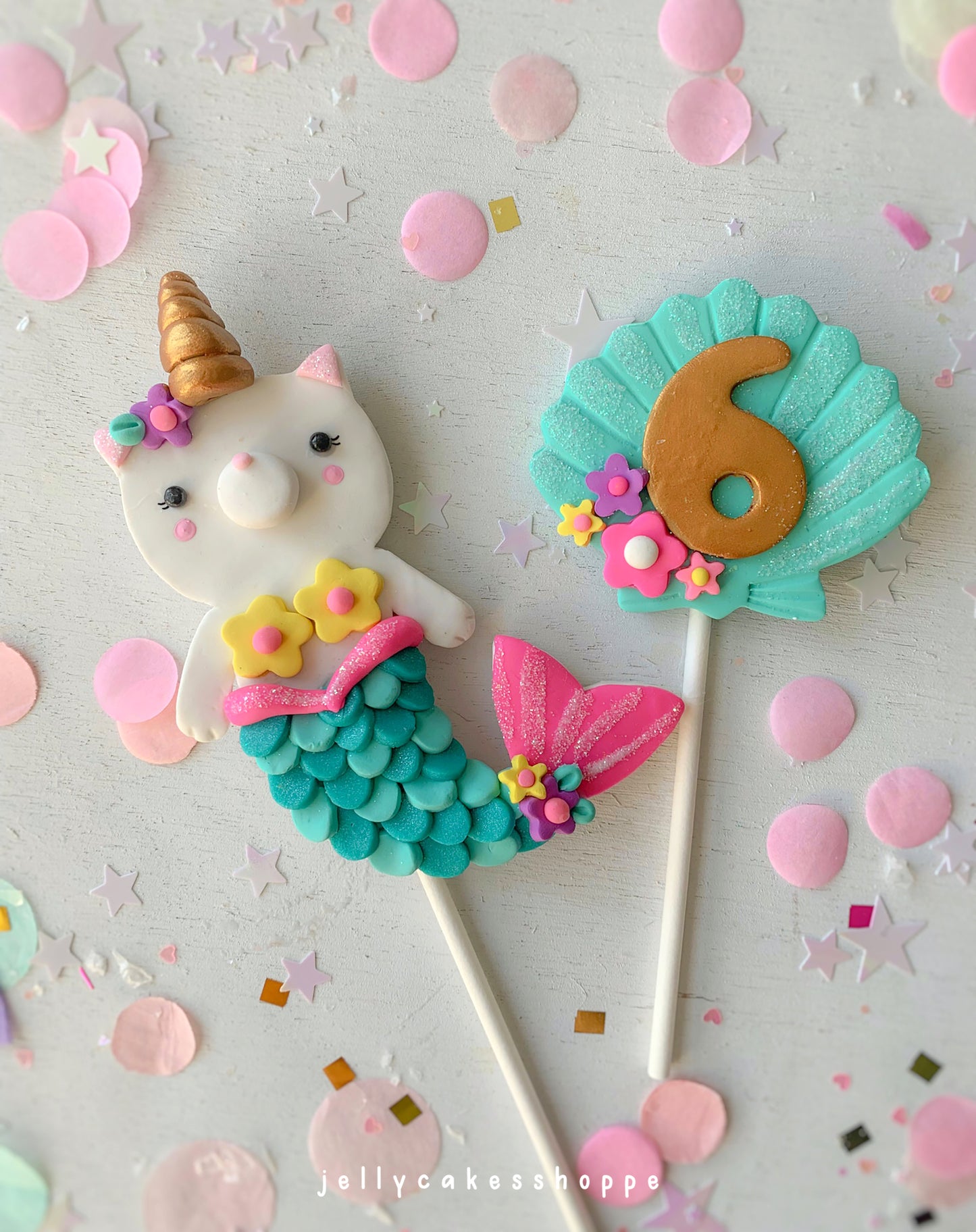 Mermaid Kittycorn Cake Topper, Merkitty Birthday