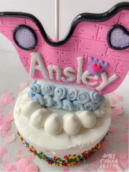Pink Pirate Ship Cake Topper