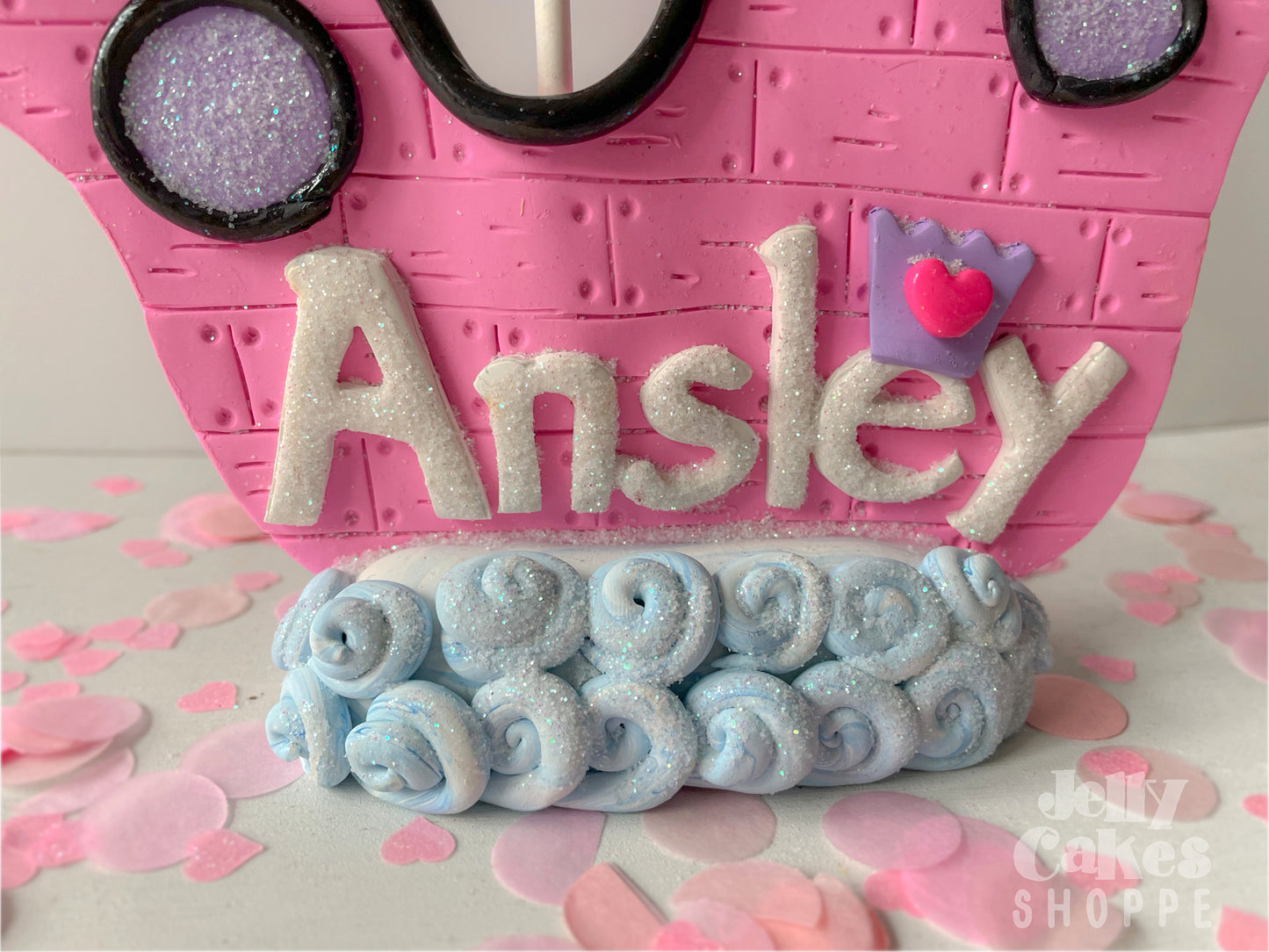 Pink Pirate Ship Cake Topper
