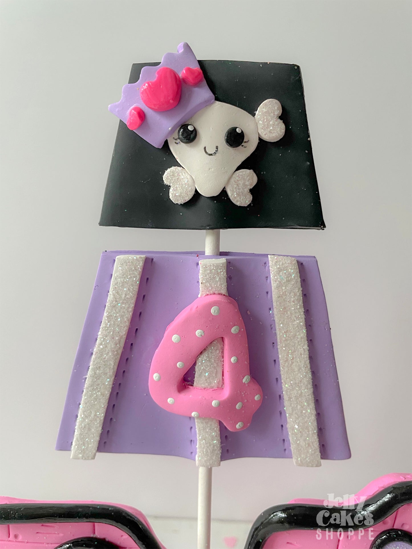 Pink Pirate Ship Cake Topper
