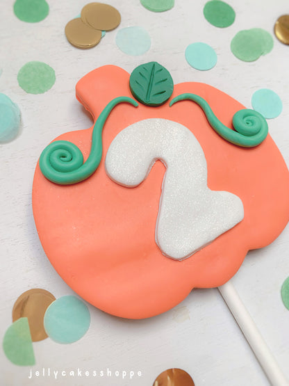 Pink Pumpkin Cake Topper