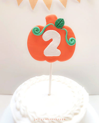 Pink Pumpkin Cake Topper