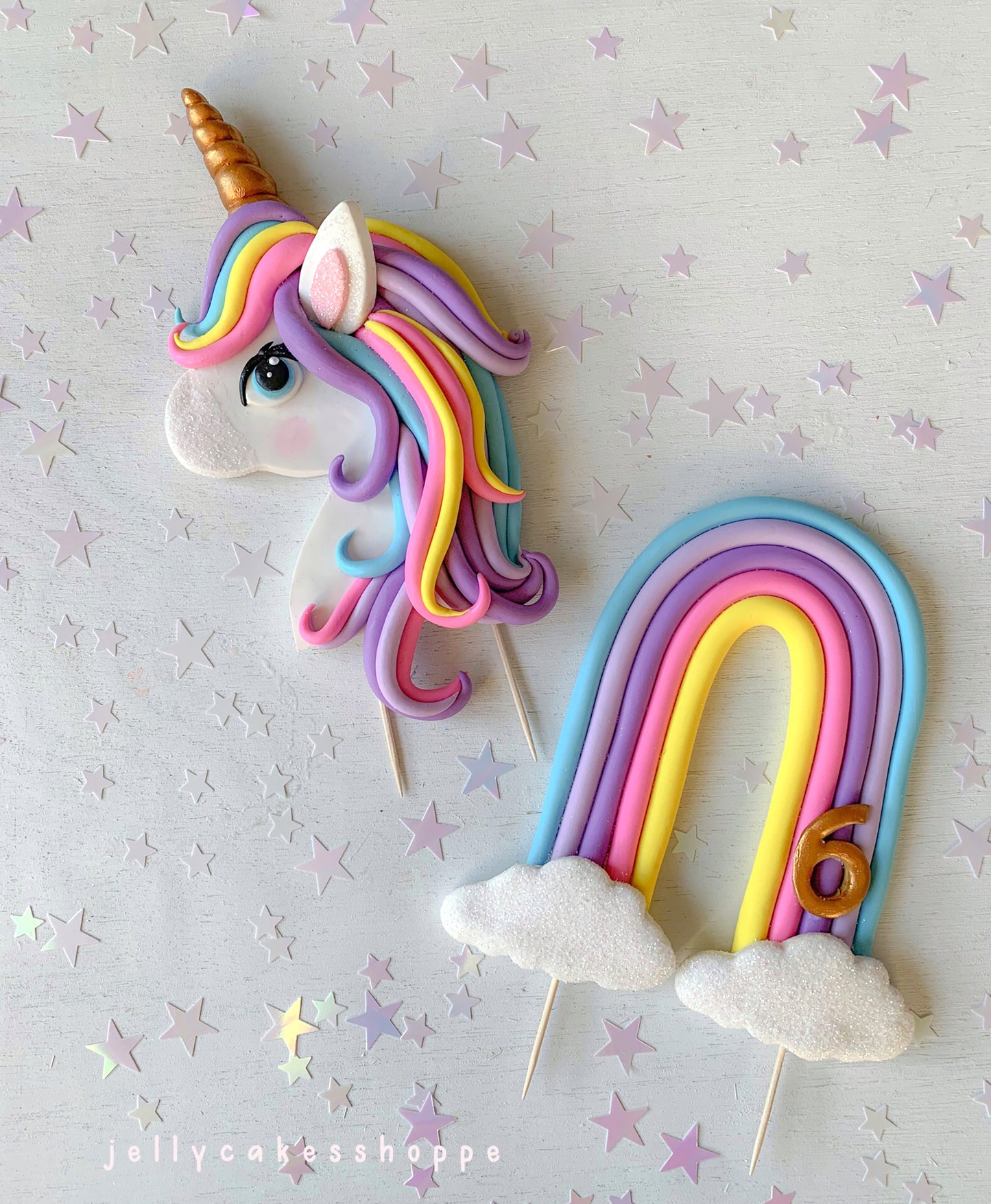 Rainbow Unicorn Cake Topper