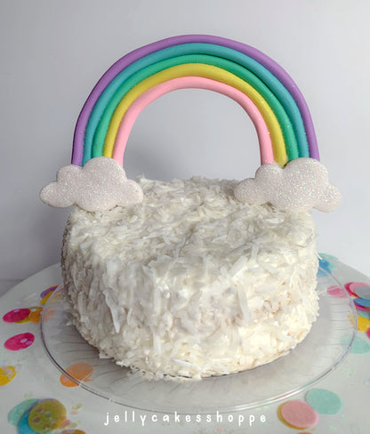 Pastel Rainbow Unicorn Birthday Cake Decorations
