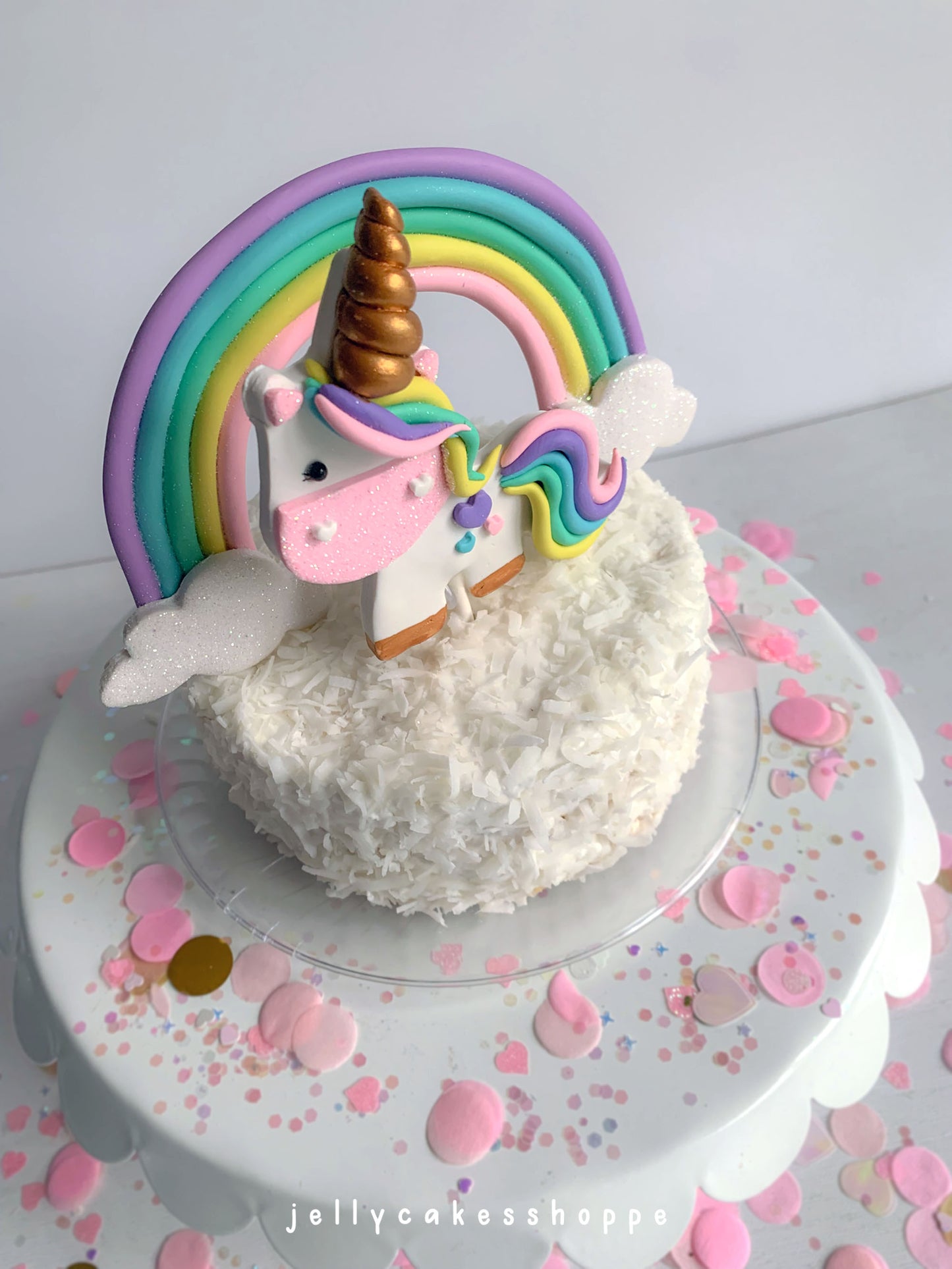 Pastel Rainbow Unicorn Birthday Cake Decorations
