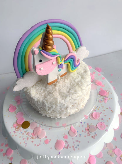 Pastel Rainbow Unicorn Birthday Cake Decorations