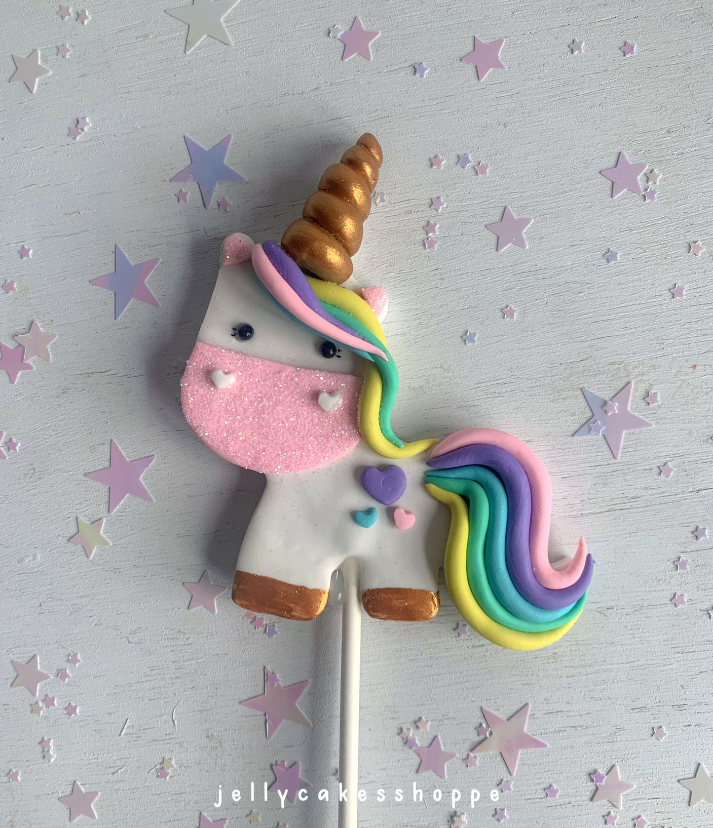 Pastel Rainbow Unicorn Birthday Cake Decorations
