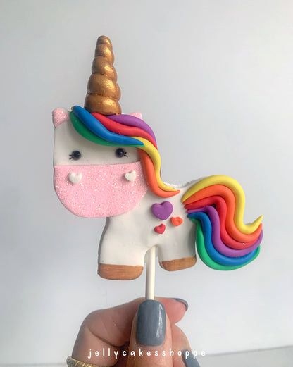 Rainbow Unicorn Birthday Cake Decorations