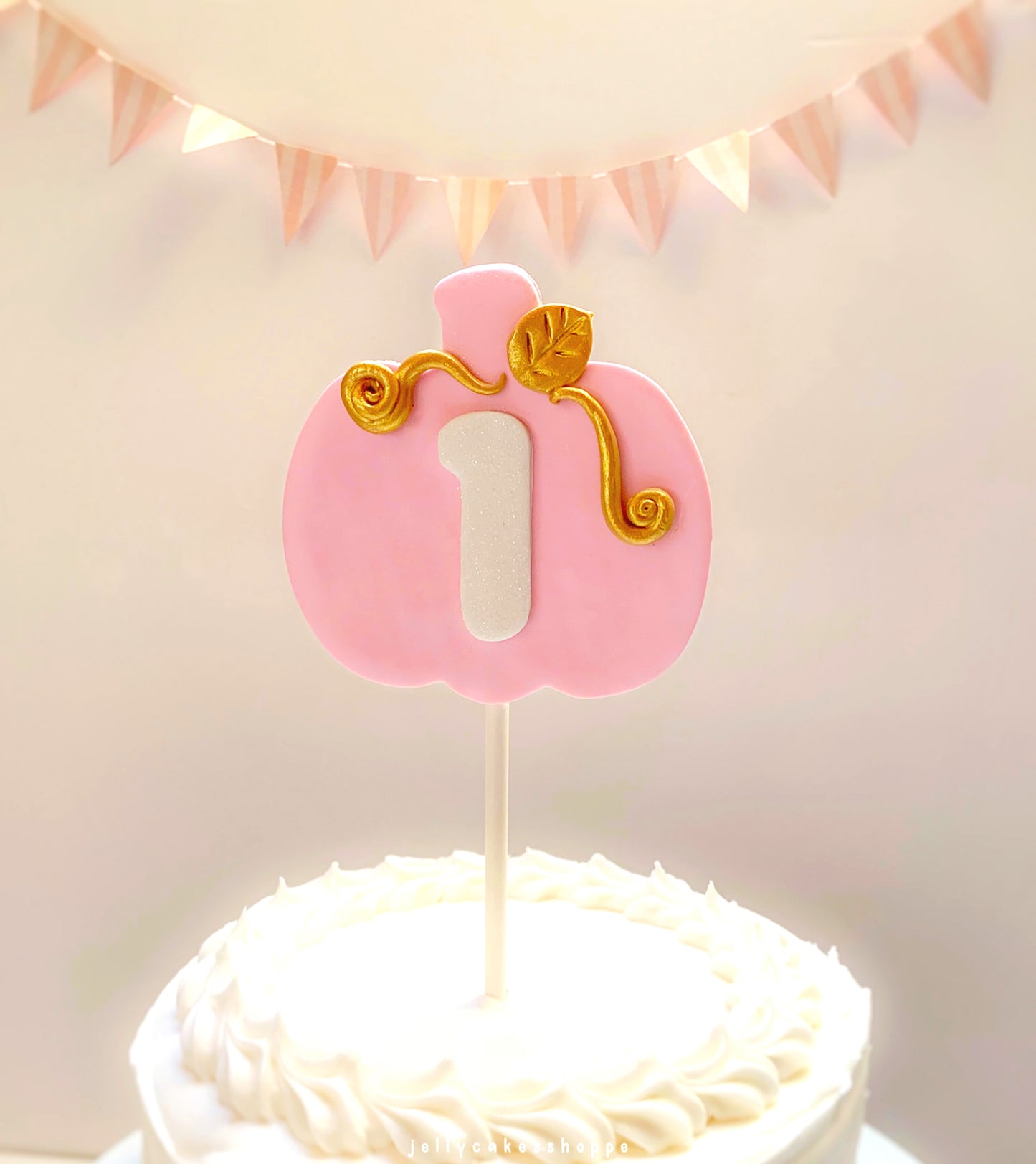 Pink Pumpkin Cake Topper
