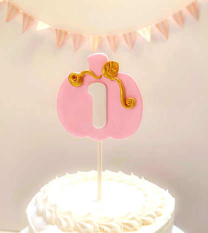 Pink Pumpkin Cake Topper
