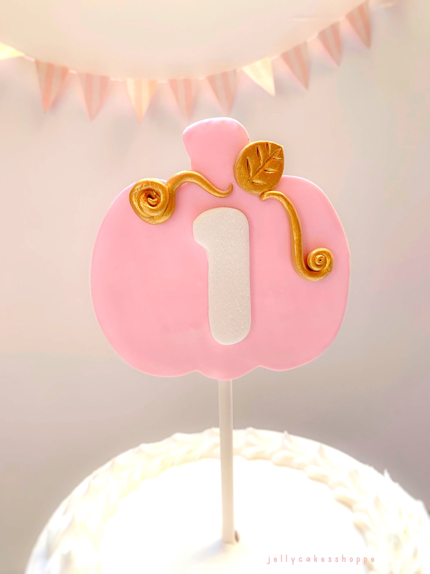 Pink Pumpkin Cake Topper
