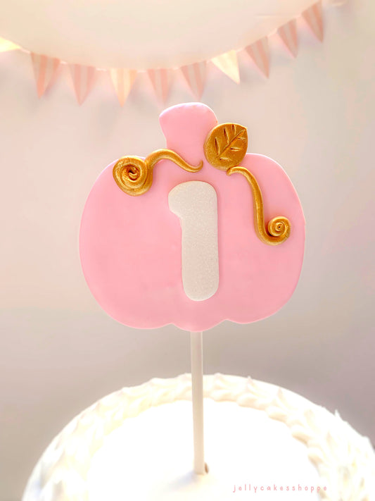Pink Pumpkin Cake Topper