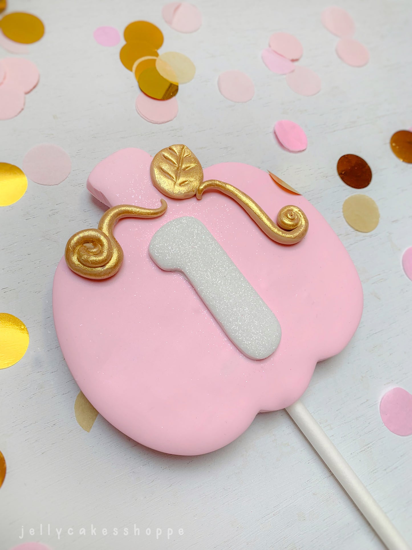 Pink Pumpkin Cake Topper