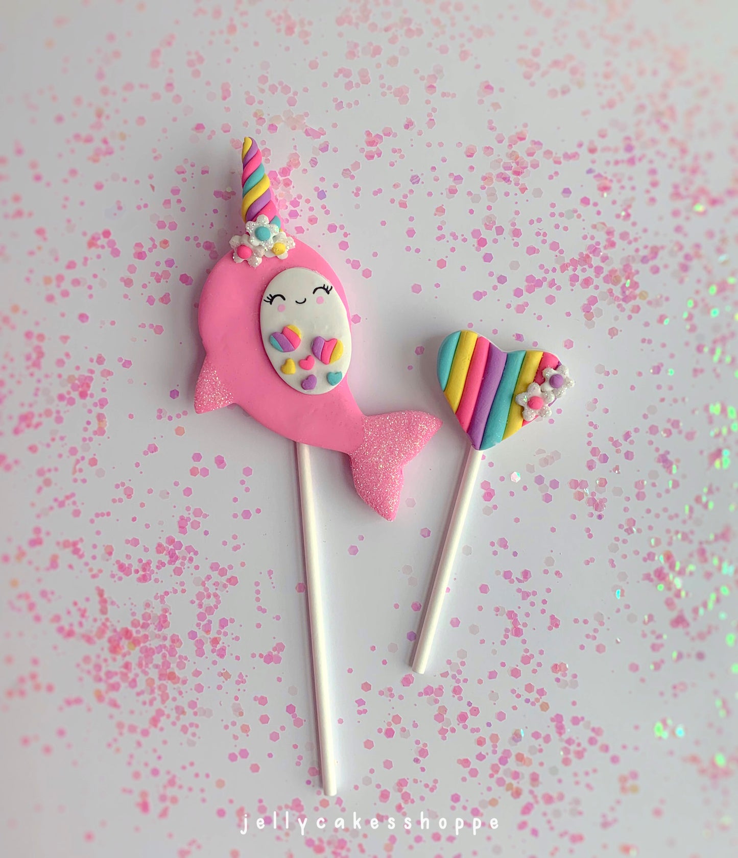 Rainbow Narwhal Cake Topper