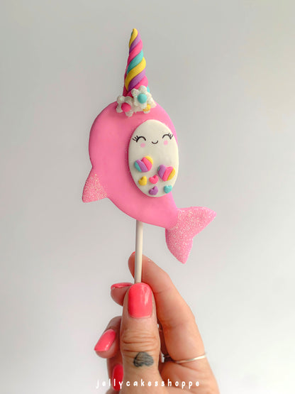 Rainbow Narwhal Cake Topper