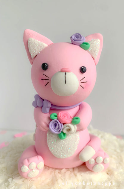 Pink Kitty Cake Topper for Birthday and Baby Showers