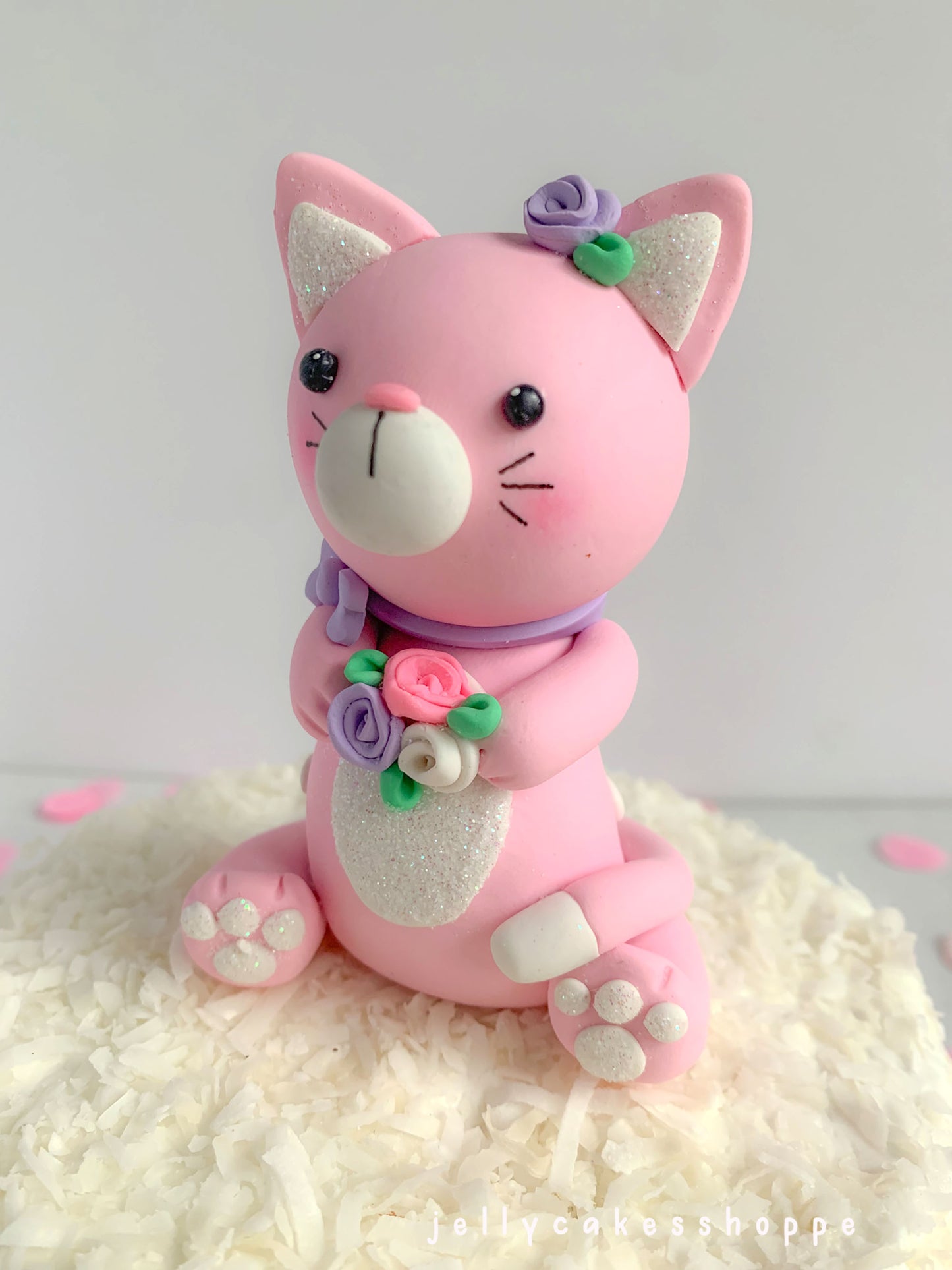 Pink Kitty Cake Topper for Birthday and Baby Showers