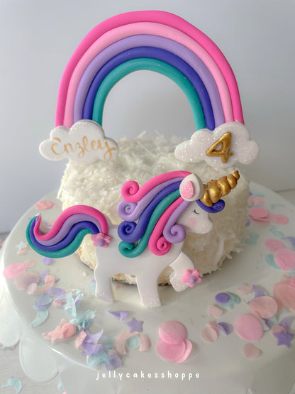 Rainbow and Unicorn Cake Decorations