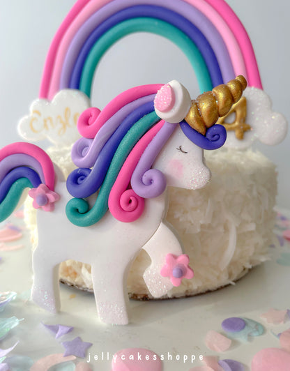 Rainbow and Unicorn Cake Decorations