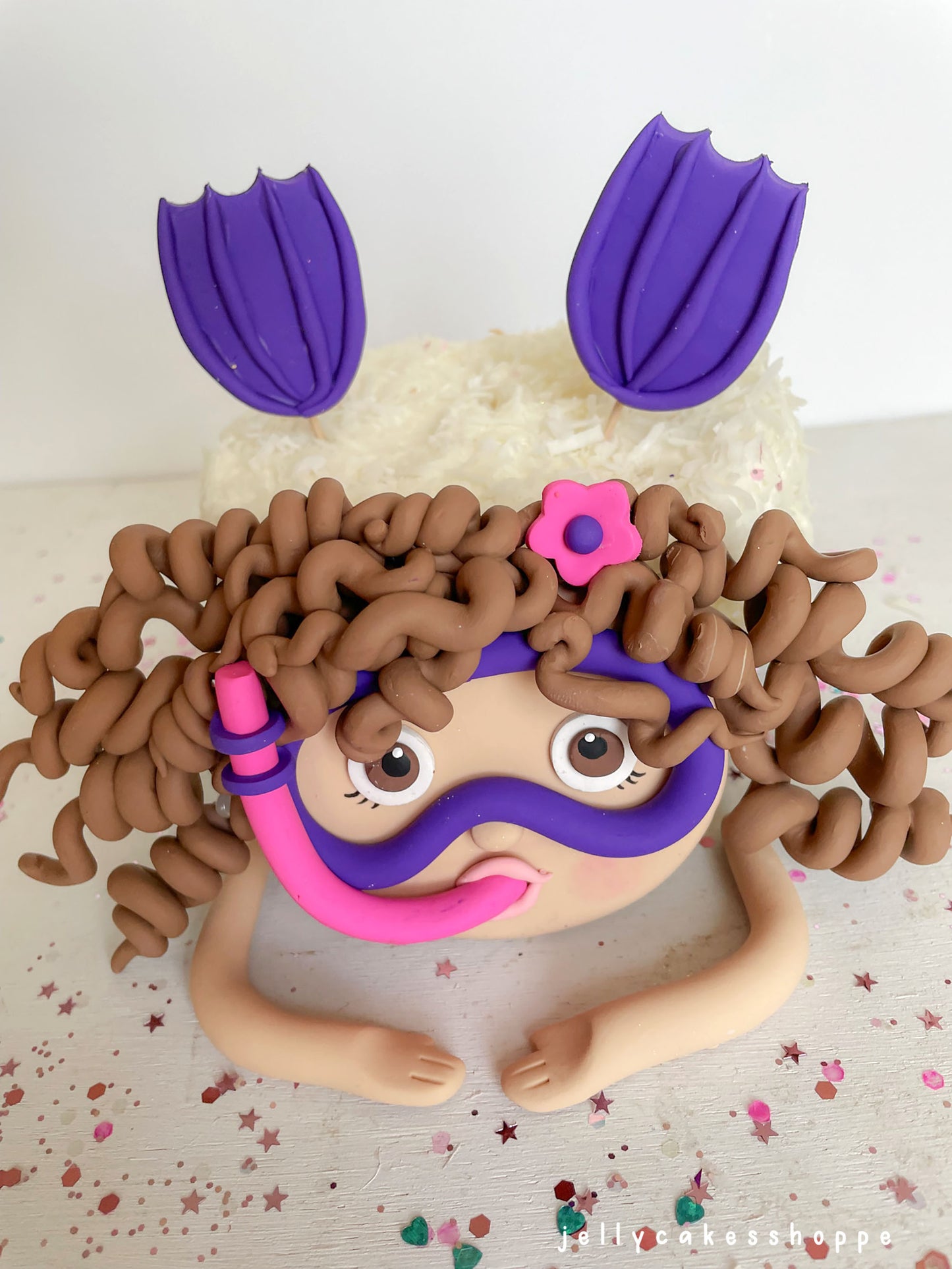 Scuba Diver Girl Cake Topper