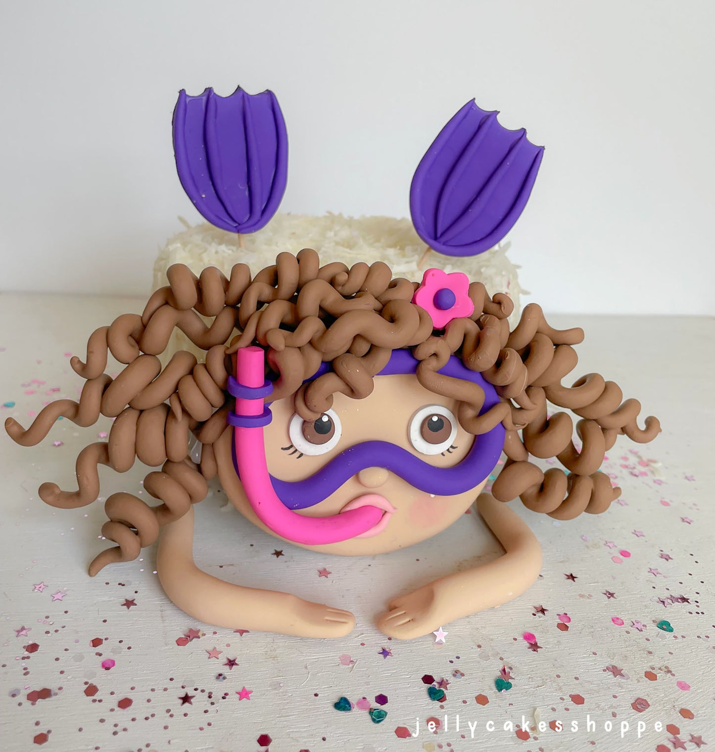 Scuba Diver Girl Cake Topper