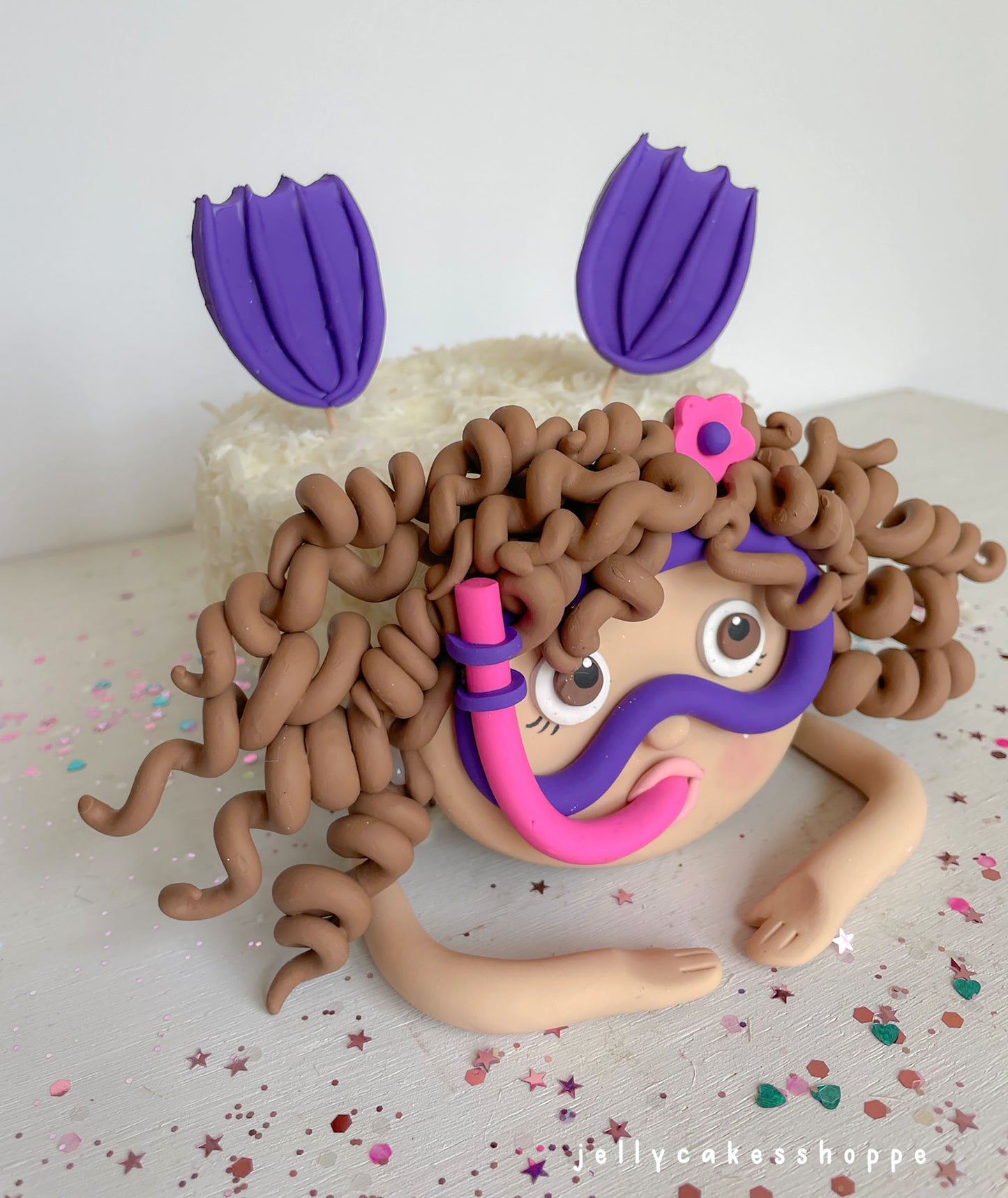 Scuba Diver Girl Cake Topper