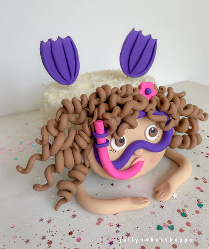 Scuba Diver Girl Cake Topper