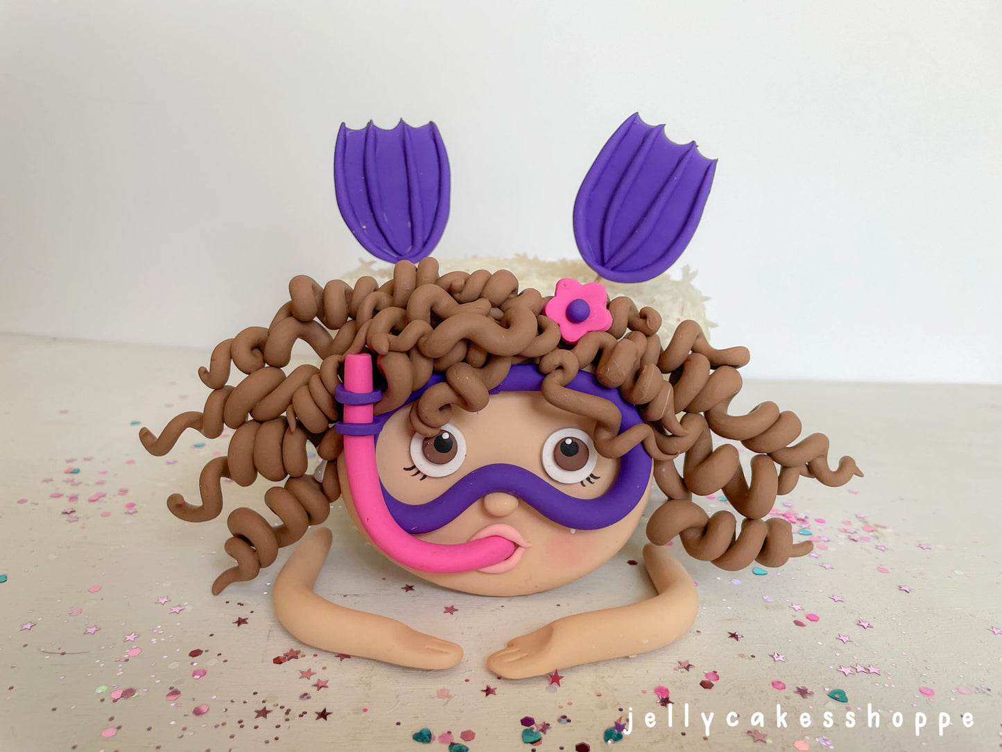 Scuba Diver Girl Cake Topper