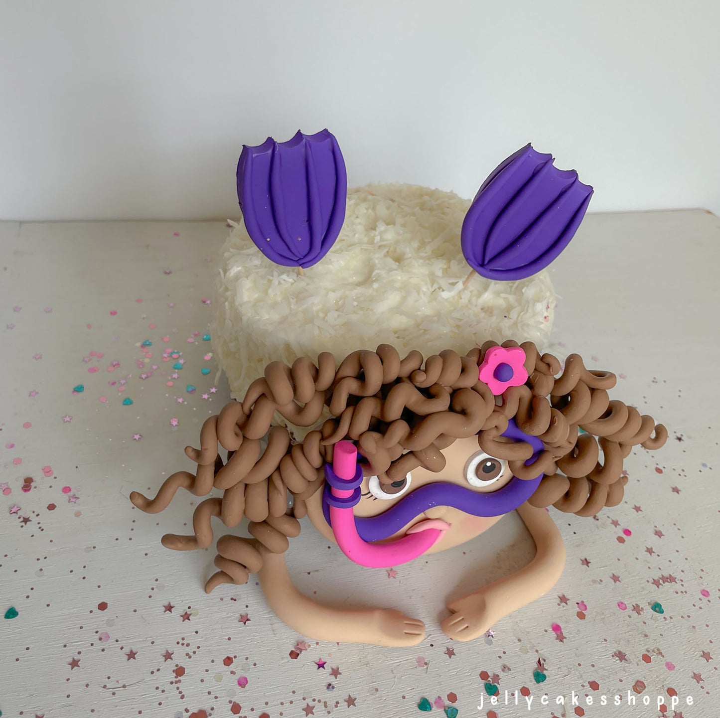 Scuba Diver Girl Cake Topper