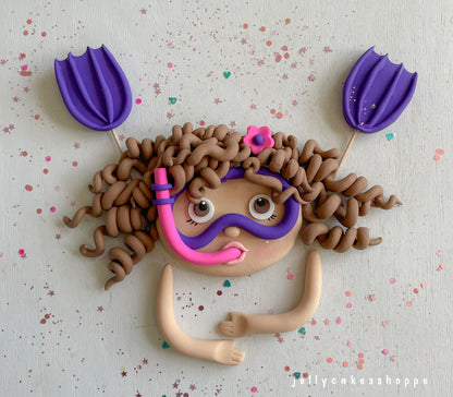 Scuba Diver Girl Cake Topper