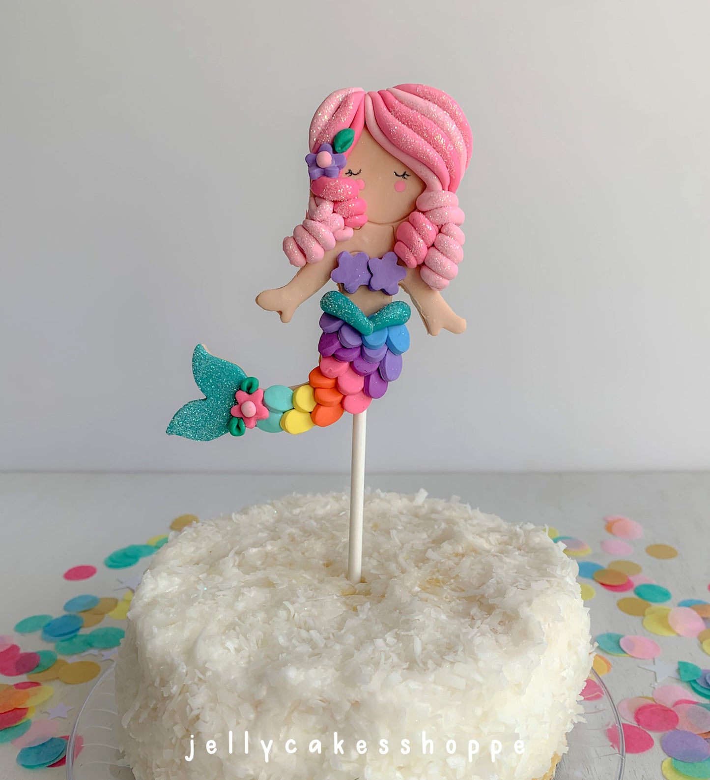 Rainbow Mermaid Cake Topper