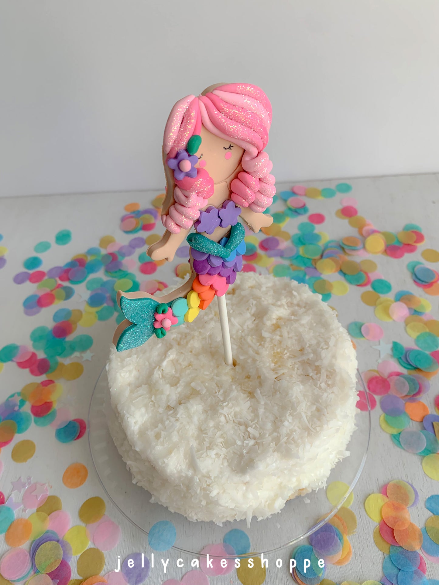 Rainbow Mermaid Cake Topper
