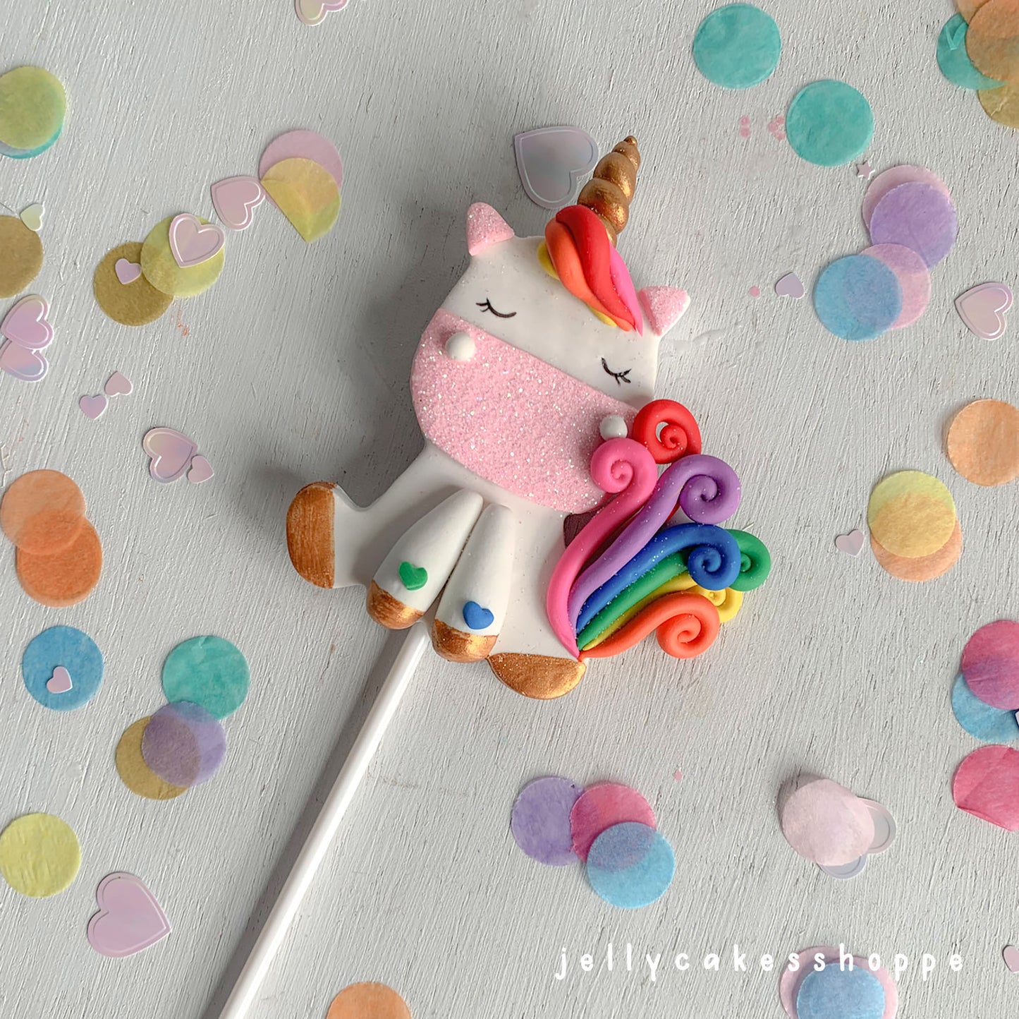 Personalized Rainbow Unicorn Cake Topper