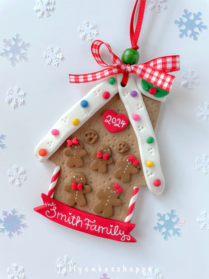Personalized Gingerbread Family Christmas Ornament