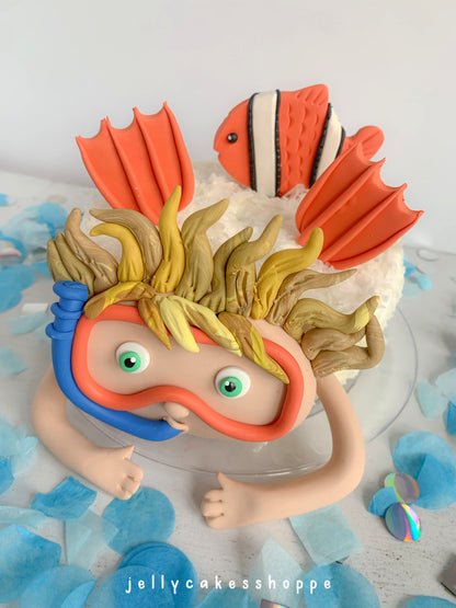 Scuba Diver Boy Cake Decorations