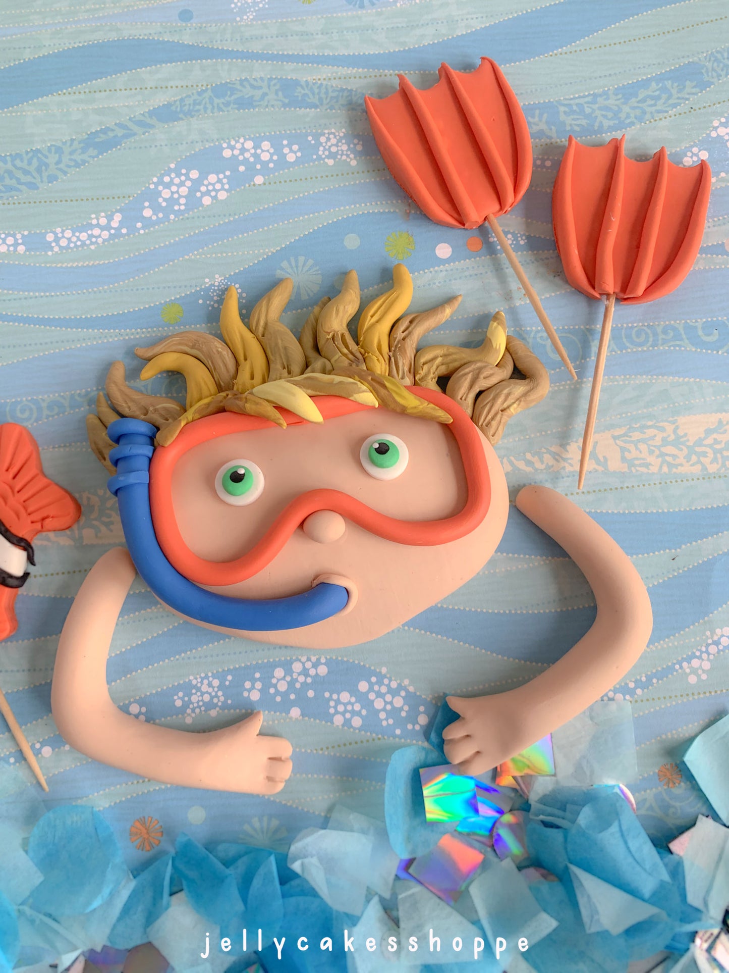 Scuba Diver Boy Cake Decorations