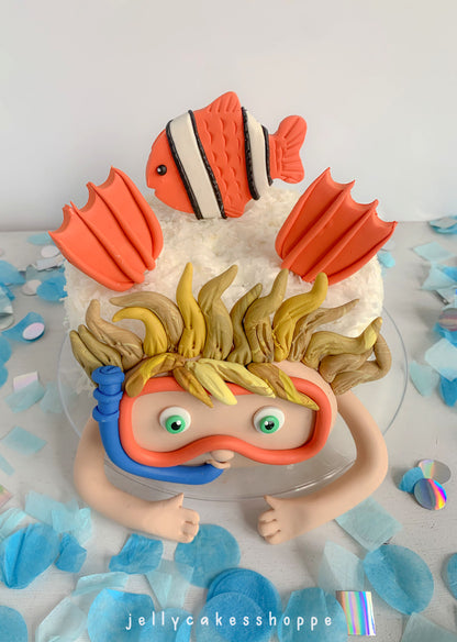 Scuba Diver Boy Cake Decorations