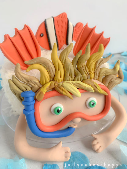 Scuba Diver Boy Cake Decorations