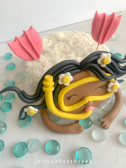 Scuba Diver Girl Cake Decorations