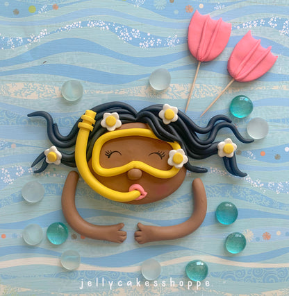 Scuba Diver Girl Cake Decorations